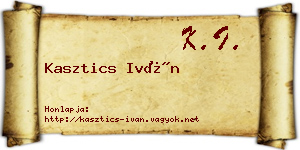 Kasztics Iván névjegykártya
